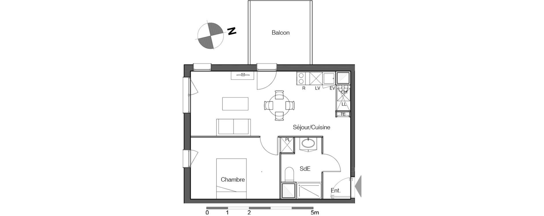 Appartement T2 de 43,30 m2 &agrave; Lormont La ramade