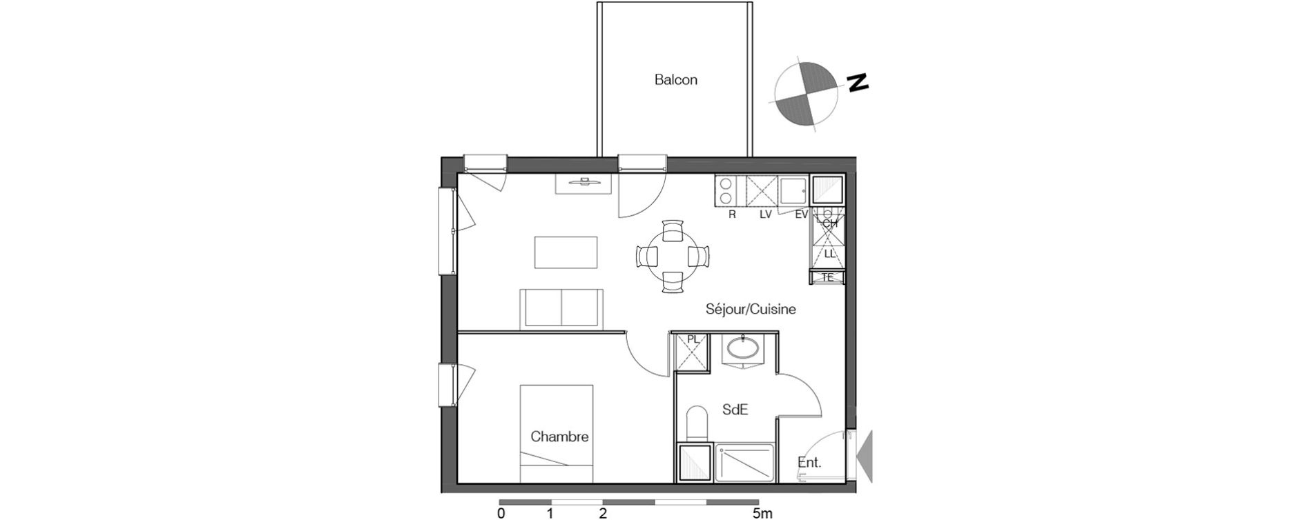Appartement T2 de 43,30 m2 &agrave; Lormont La ramade