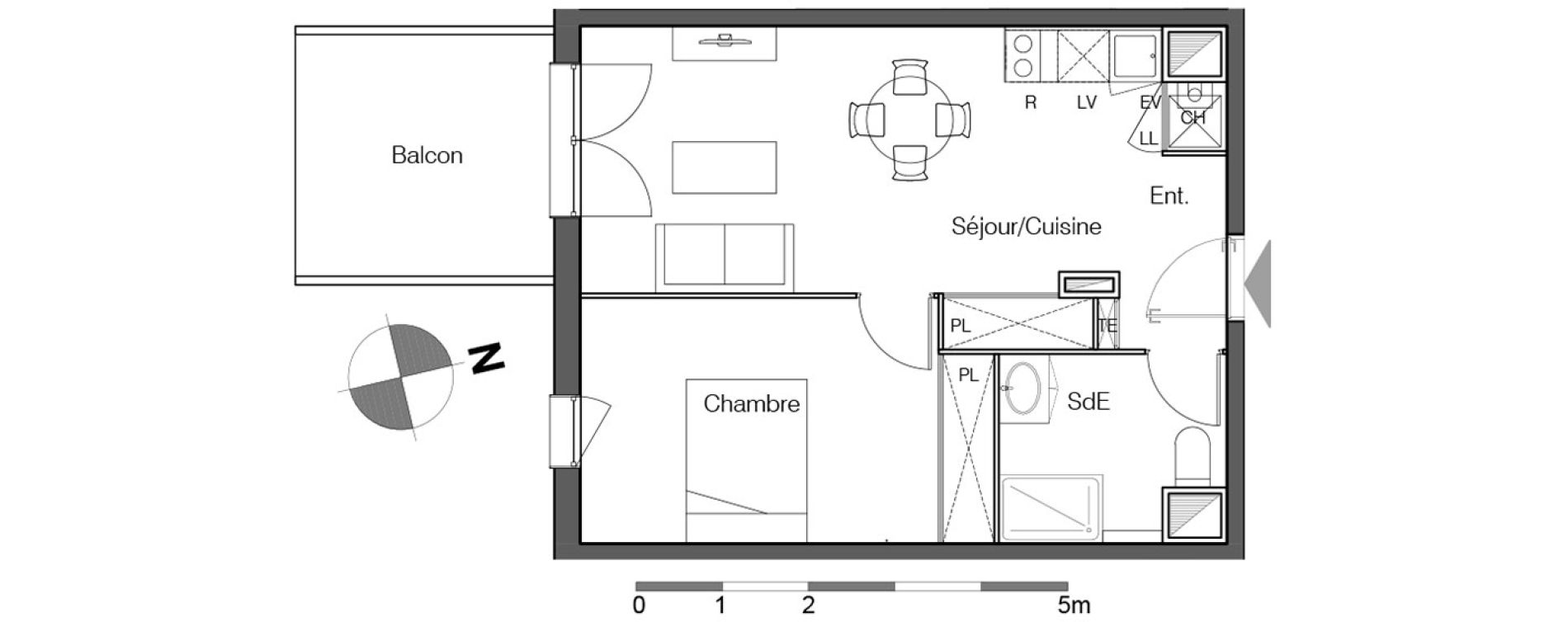 Appartement T2 de 43,30 m2 &agrave; Lormont La ramade