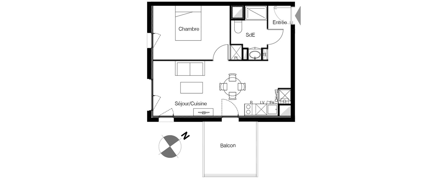 Appartement T2 de 43,00 m2 &agrave; Lormont La ramade