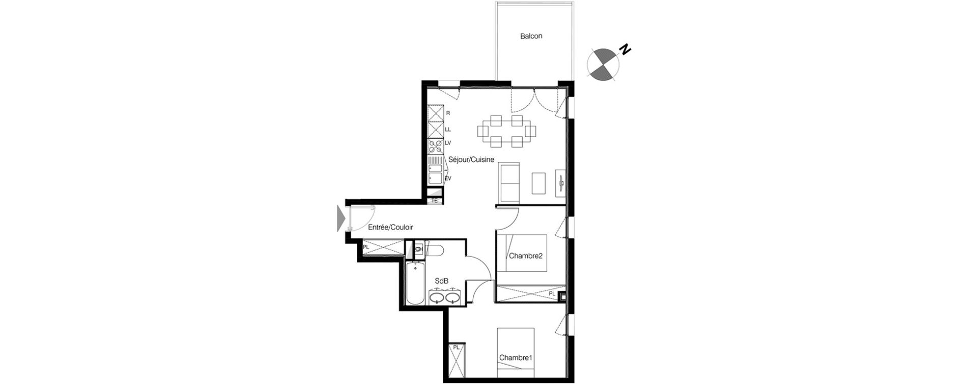 Appartement T3 de 61,30 m2 &agrave; Lormont La ramade