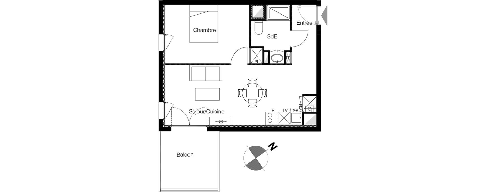Appartement T2 de 43,00 m2 &agrave; Lormont La ramade
