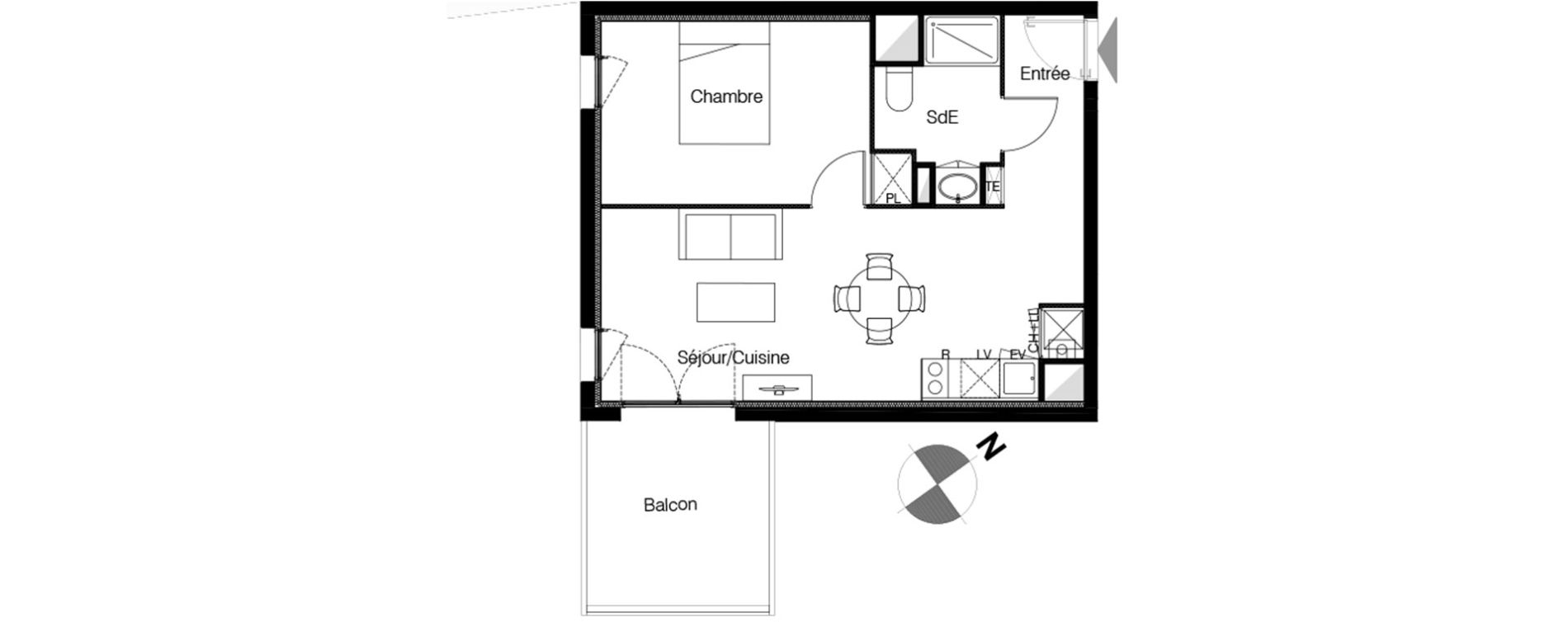 Appartement T2 de 42,40 m2 &agrave; Lormont La ramade