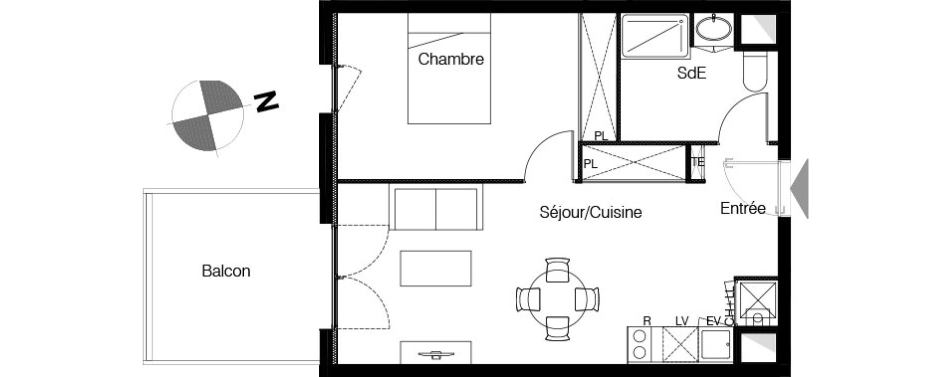 Appartement T2 de 43,40 m2 &agrave; Lormont La ramade