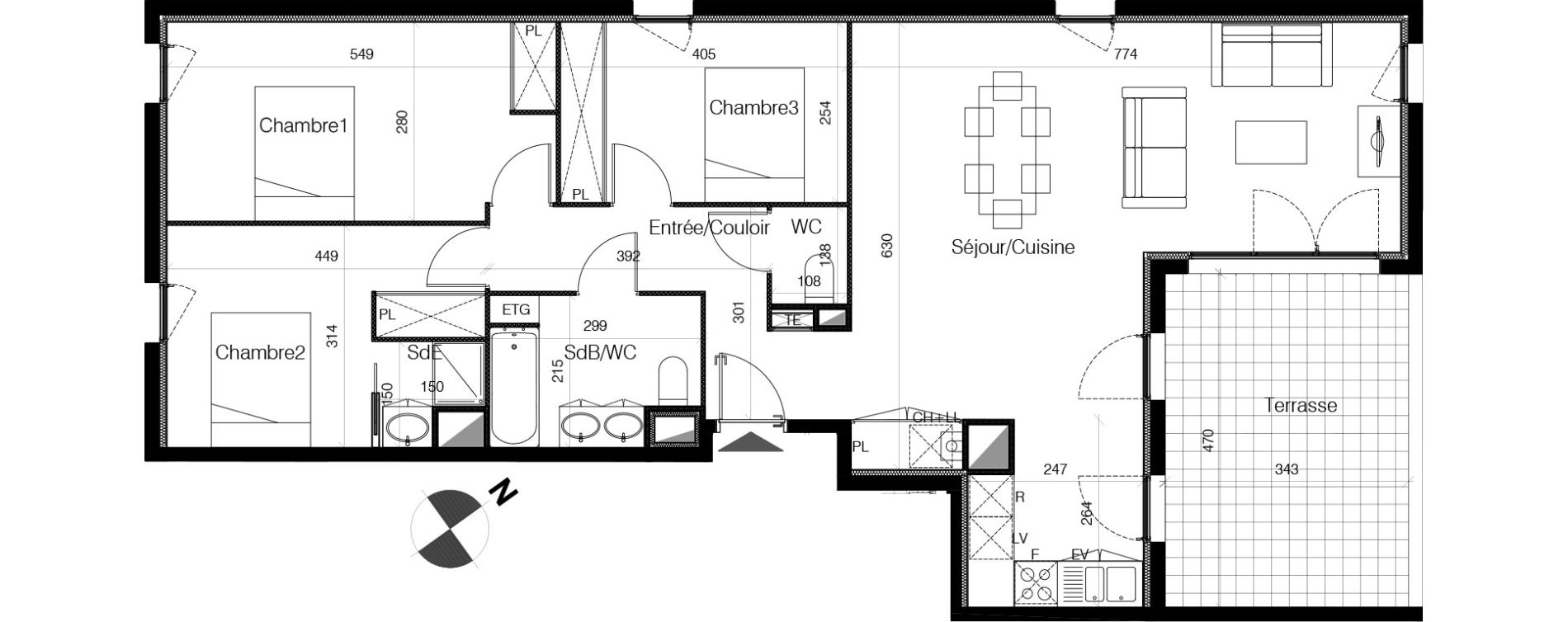 Appartement T4 de 96,20 m2 &agrave; Lormont La ramade