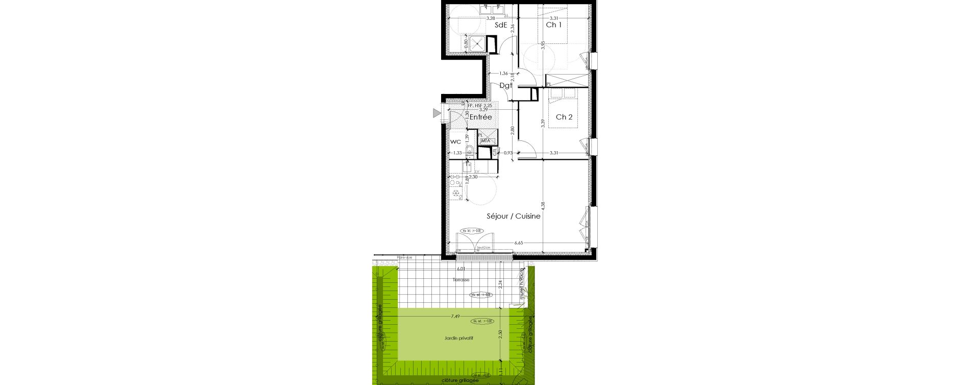 Appartement T3 de 70,76 m2 &agrave; Lormont Centre