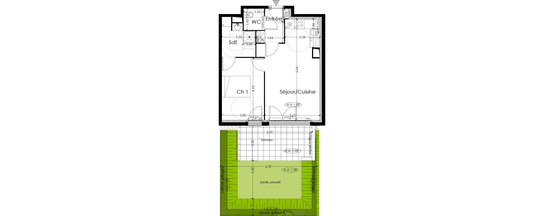 Appartement T2 de 43,47 m2 &agrave; Lormont Centre