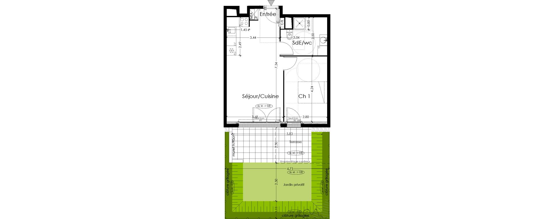 Appartement T2 de 44,20 m2 &agrave; Lormont Centre