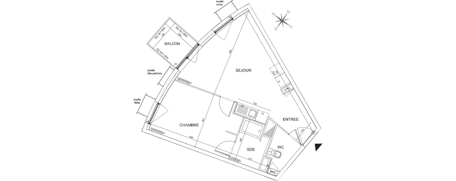 Appartement T2 de 43,60 m2 &agrave; Lormont La ramade