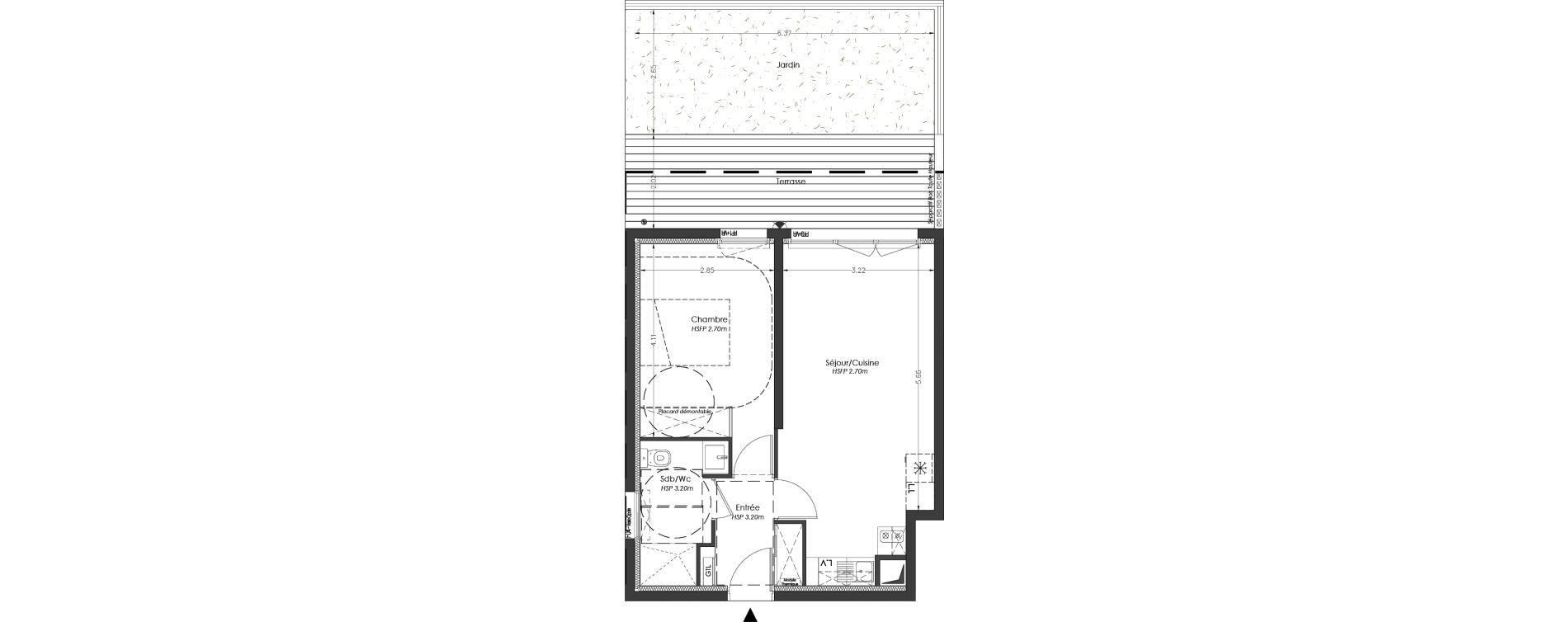 Appartement T2 de 42,40 m2 &agrave; Lormont Centre