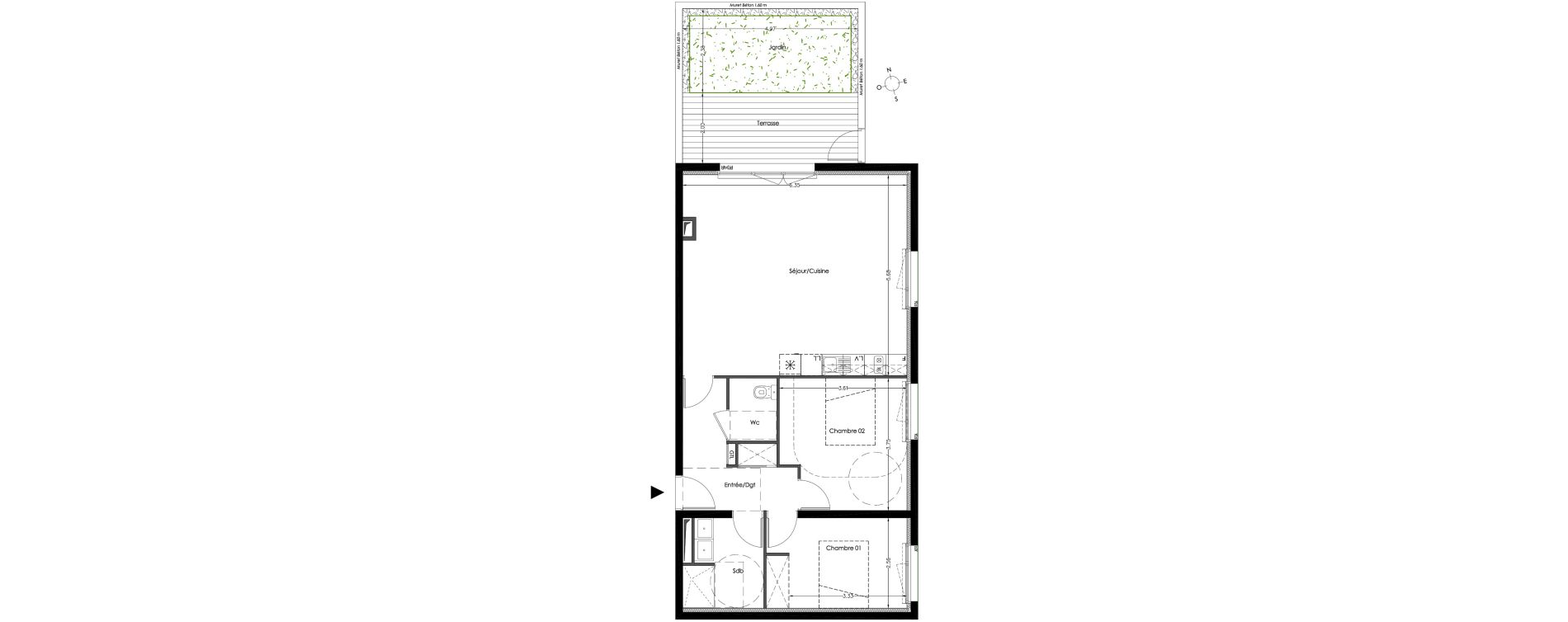 Appartement T3 de 74,50 m2 &agrave; Lormont Centre