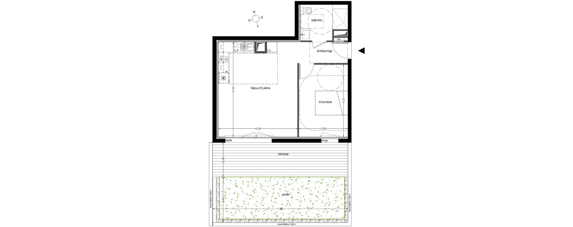 Appartement T2 de 45,70 m2 &agrave; Lormont Centre