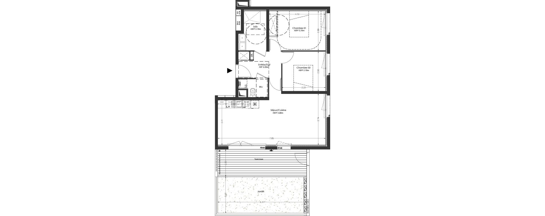 Appartement T3 de 63,20 m2 &agrave; Lormont Centre