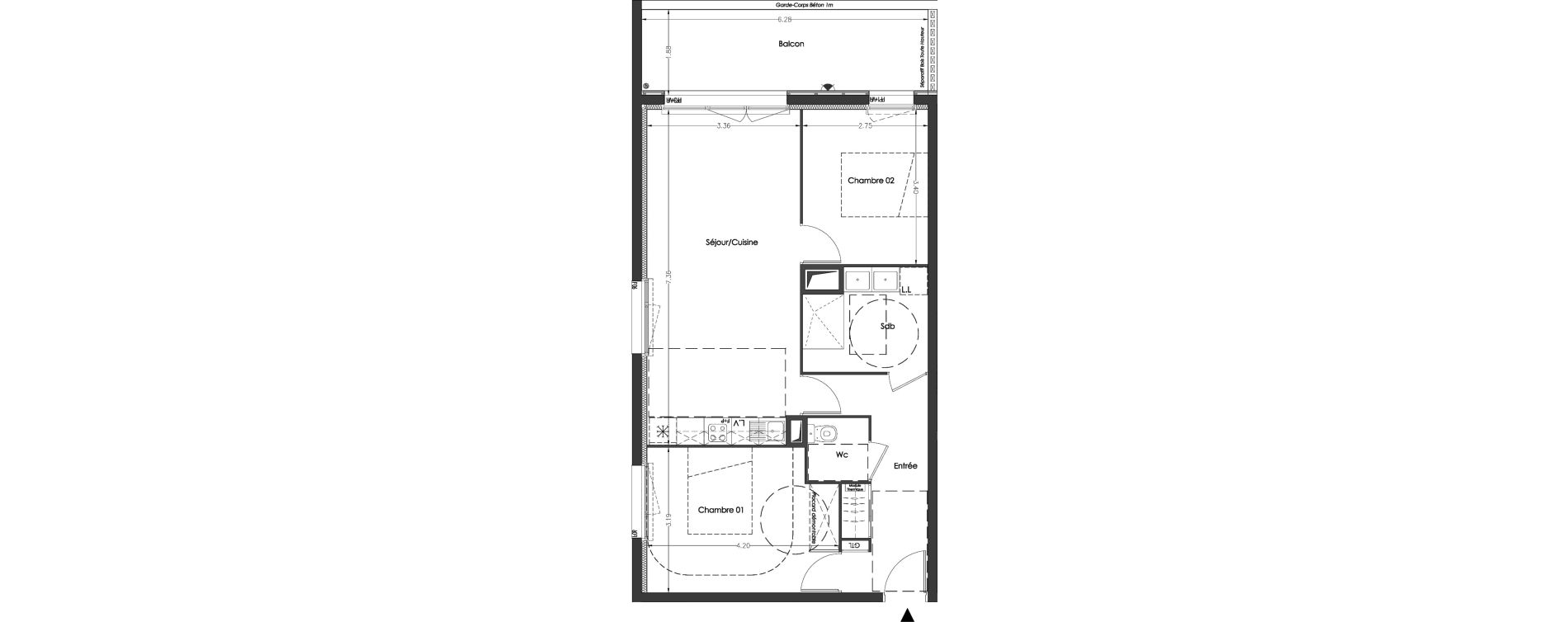 Appartement T3 de 63,10 m2 &agrave; Lormont Centre