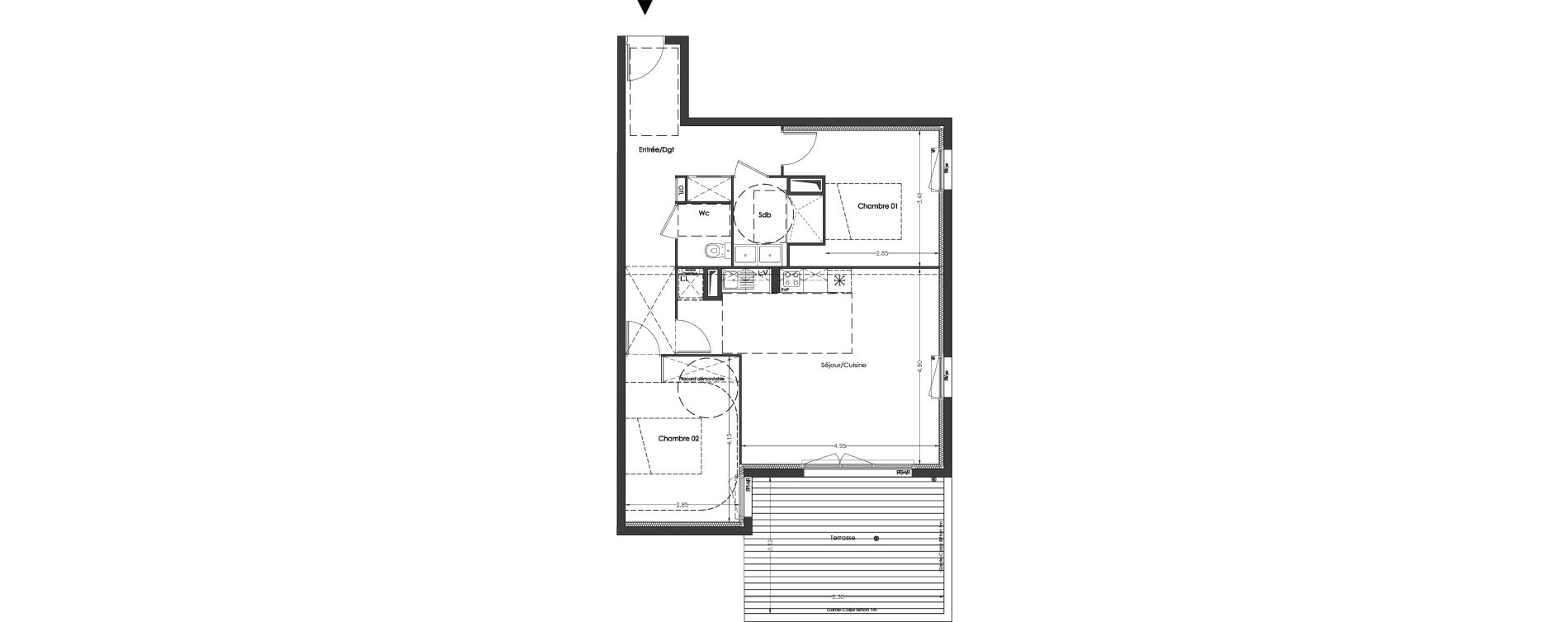 Appartement T3 de 70,60 m2 &agrave; Lormont Centre