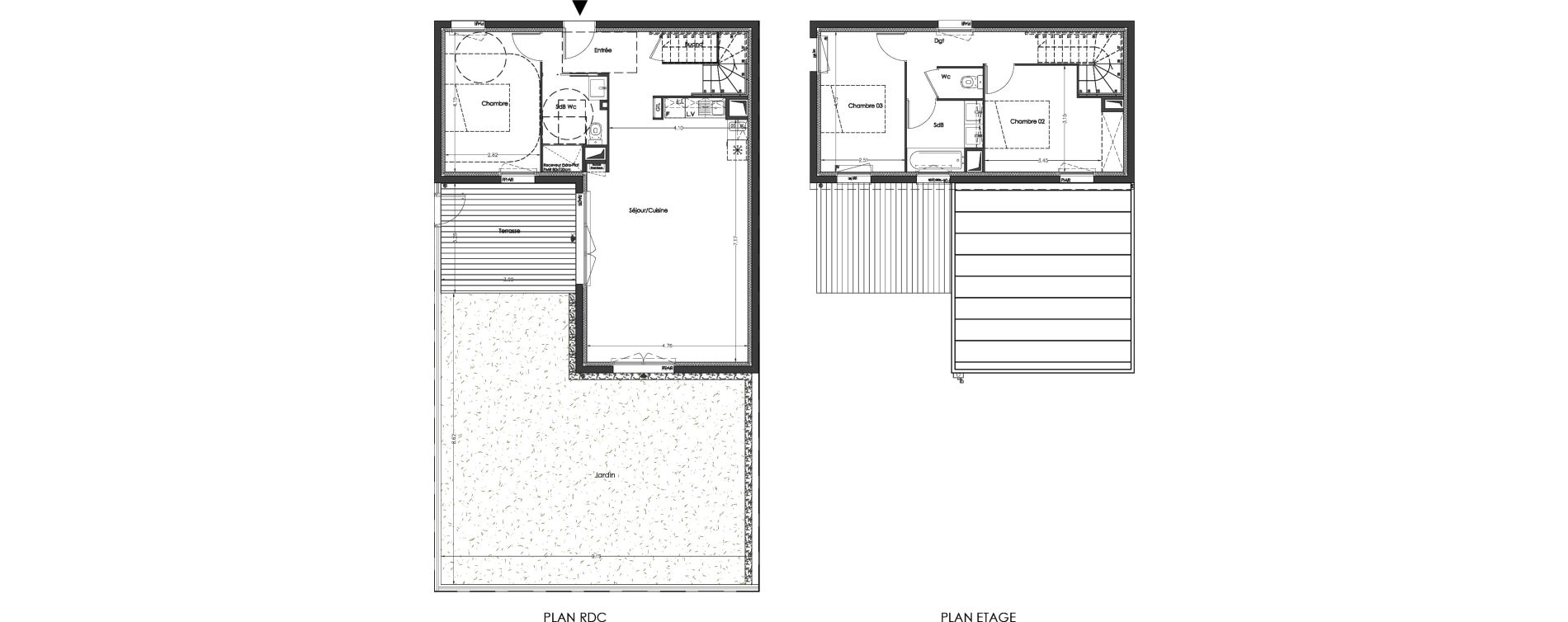 Duplex T4 de 91,60 m2 &agrave; Lormont Centre