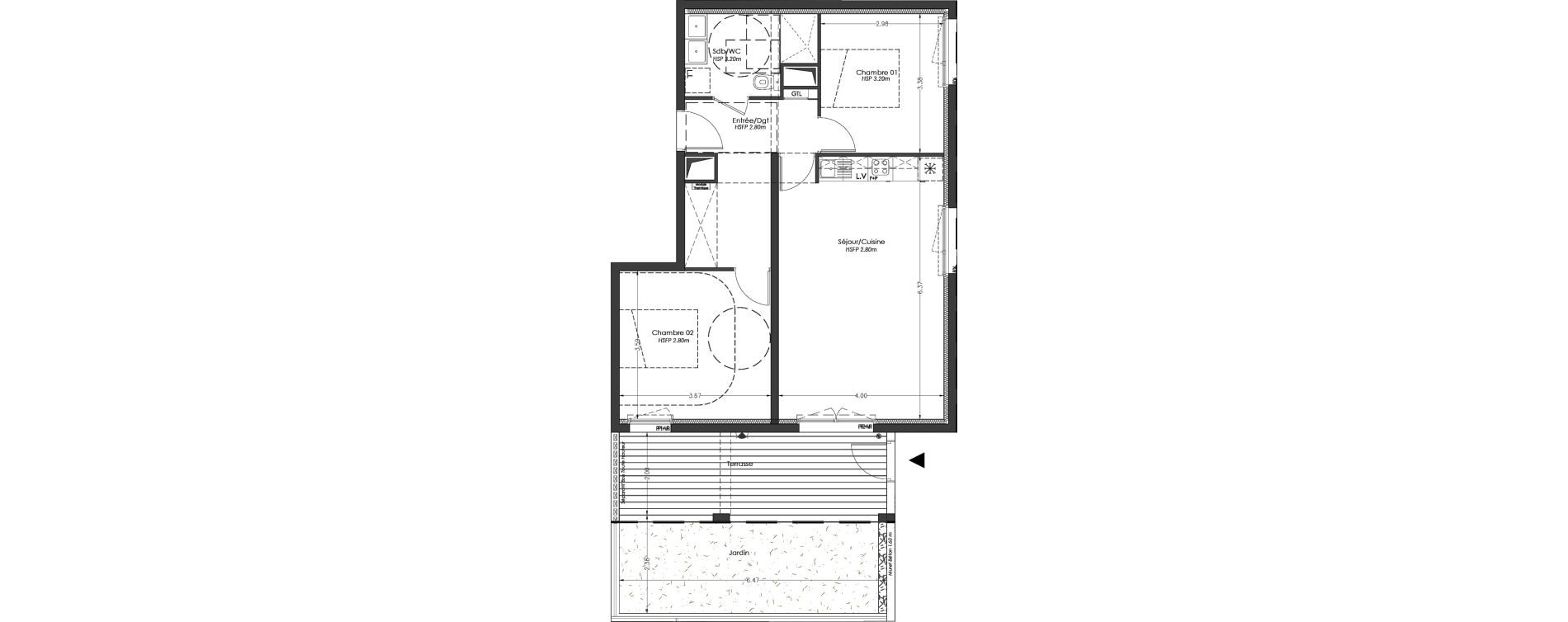 Appartement T3 de 63,80 m2 &agrave; Lormont Centre