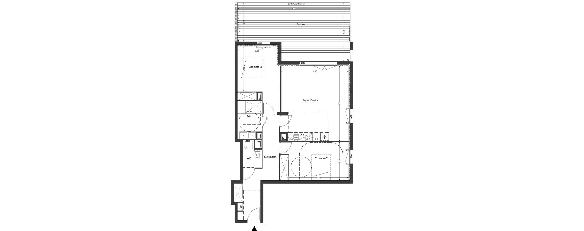 Appartement T3 de 74,50 m2 &agrave; Lormont Centre