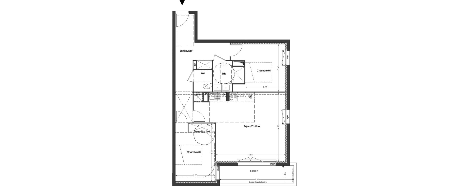 Appartement T3 de 70,70 m2 &agrave; Lormont Centre