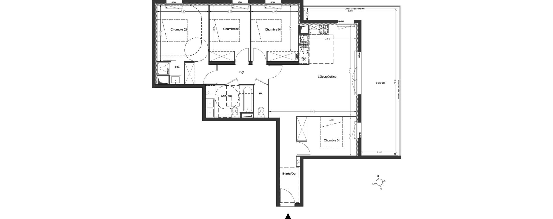 Appartement T5 de 85,50 m2 &agrave; Lormont Centre