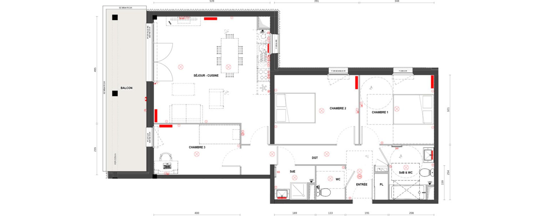 Appartement T4 de 80,20 m2 &agrave; Lormont Les passerelles de garonne