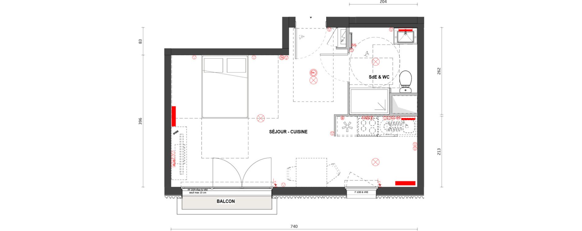 Appartement T1 de 31,50 m2 &agrave; Lormont Les passerelles de garonne