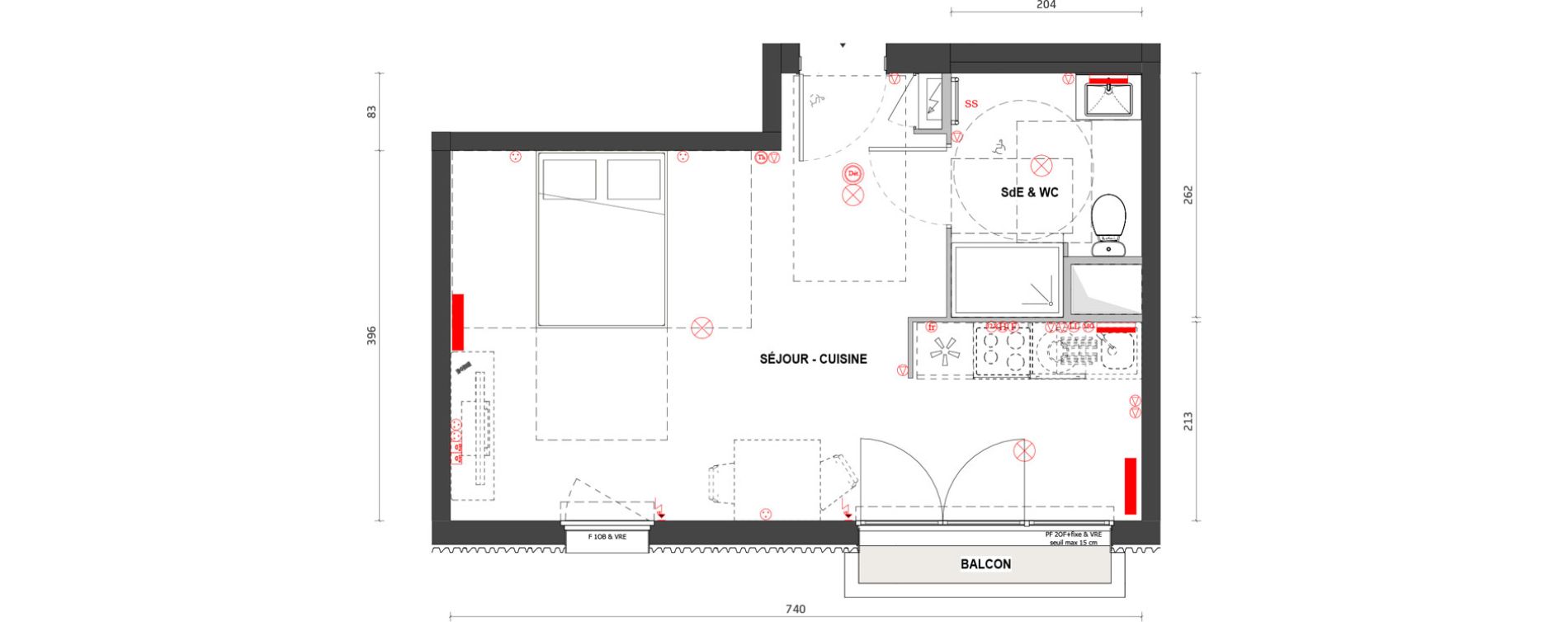 Appartement T1 de 31,50 m2 &agrave; Lormont Les passerelles de garonne