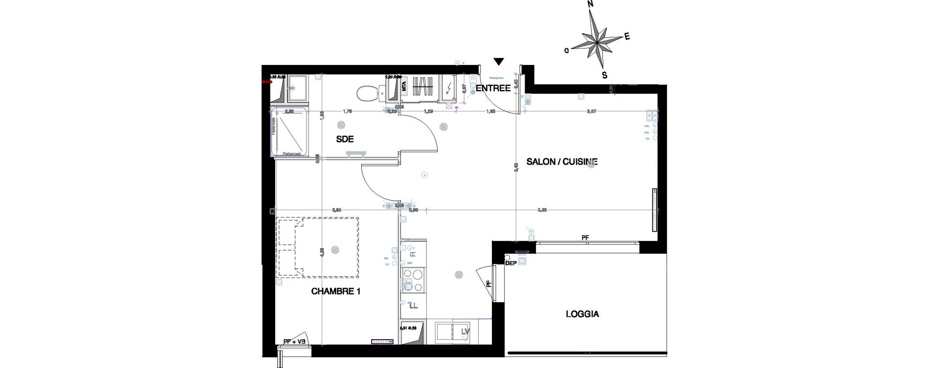 Appartement T2 de 43,50 m2 &agrave; Lormont Bois fleuri