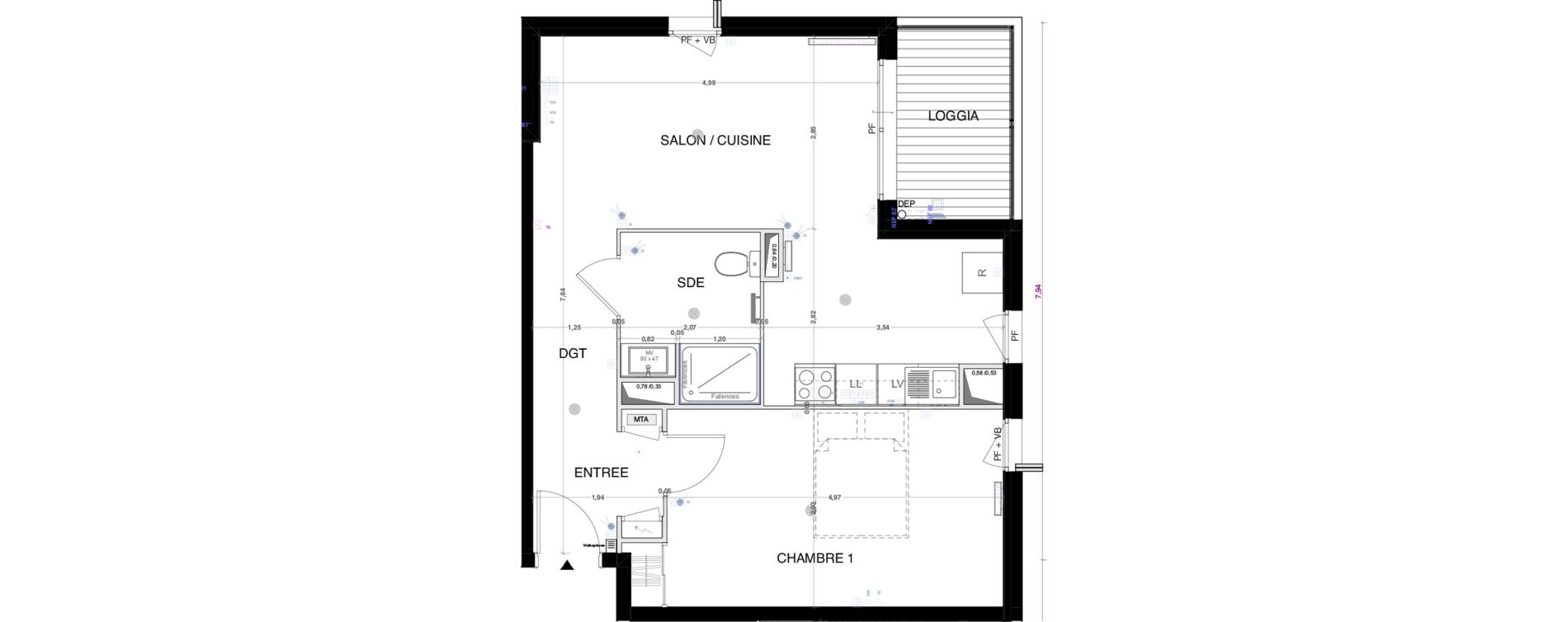 Appartement T2 de 49,50 m2 &agrave; Lormont Bois fleuri