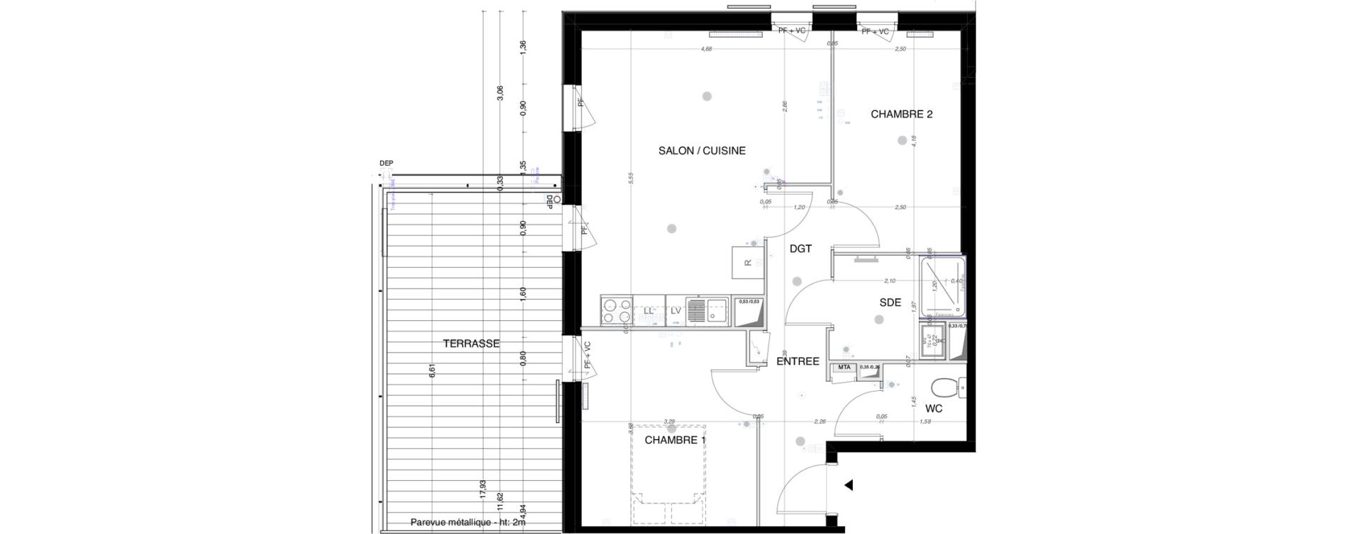 Appartement T3 de 60,00 m2 &agrave; Lormont Bois fleuri