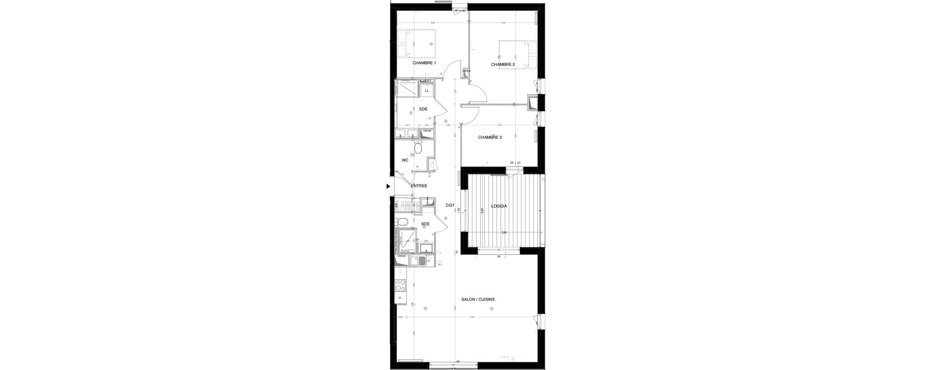 Appartement T4 de 100,50 m2 &agrave; Lormont Bois fleuri