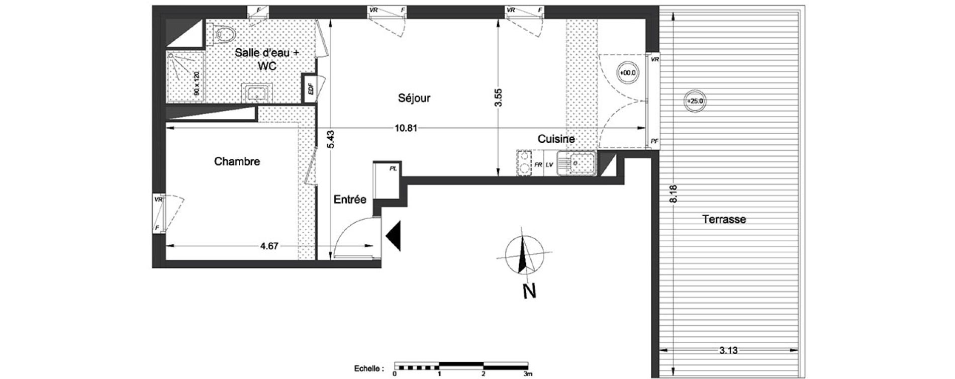 Appartement T2 de 44,80 m2 &agrave; Lormont Centre
