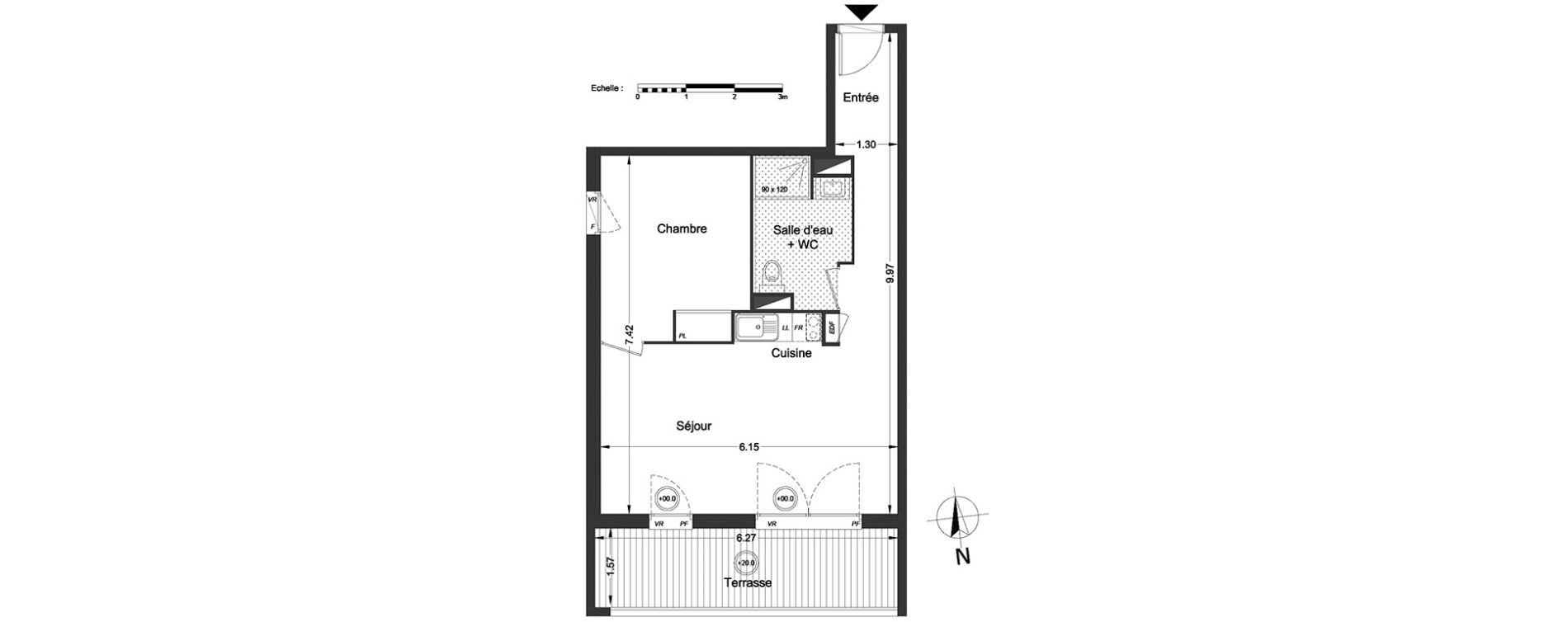 Appartement T2 de 47,30 m2 &agrave; Lormont Centre