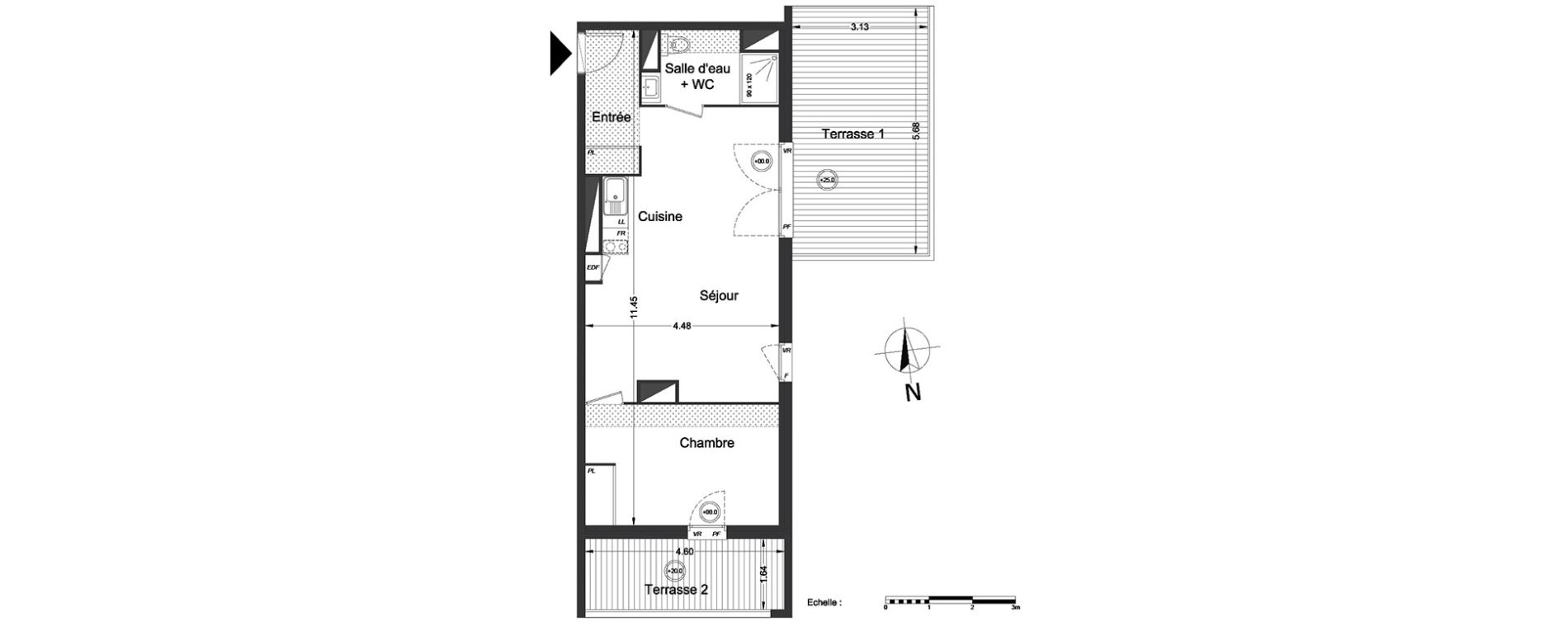 Appartement T2 de 48,30 m2 &agrave; Lormont Centre