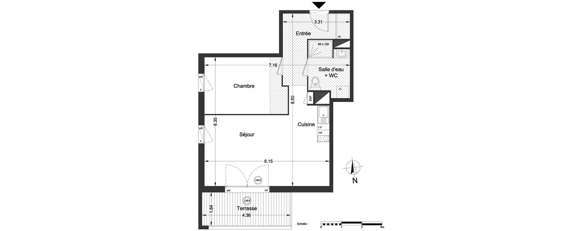 Appartement T2 de 46,30 m2 &agrave; Lormont Centre