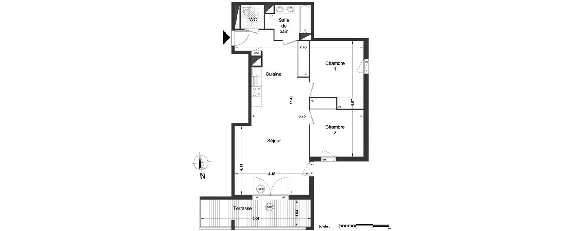 Appartement T3 de 67,10 m2 &agrave; Lormont Centre