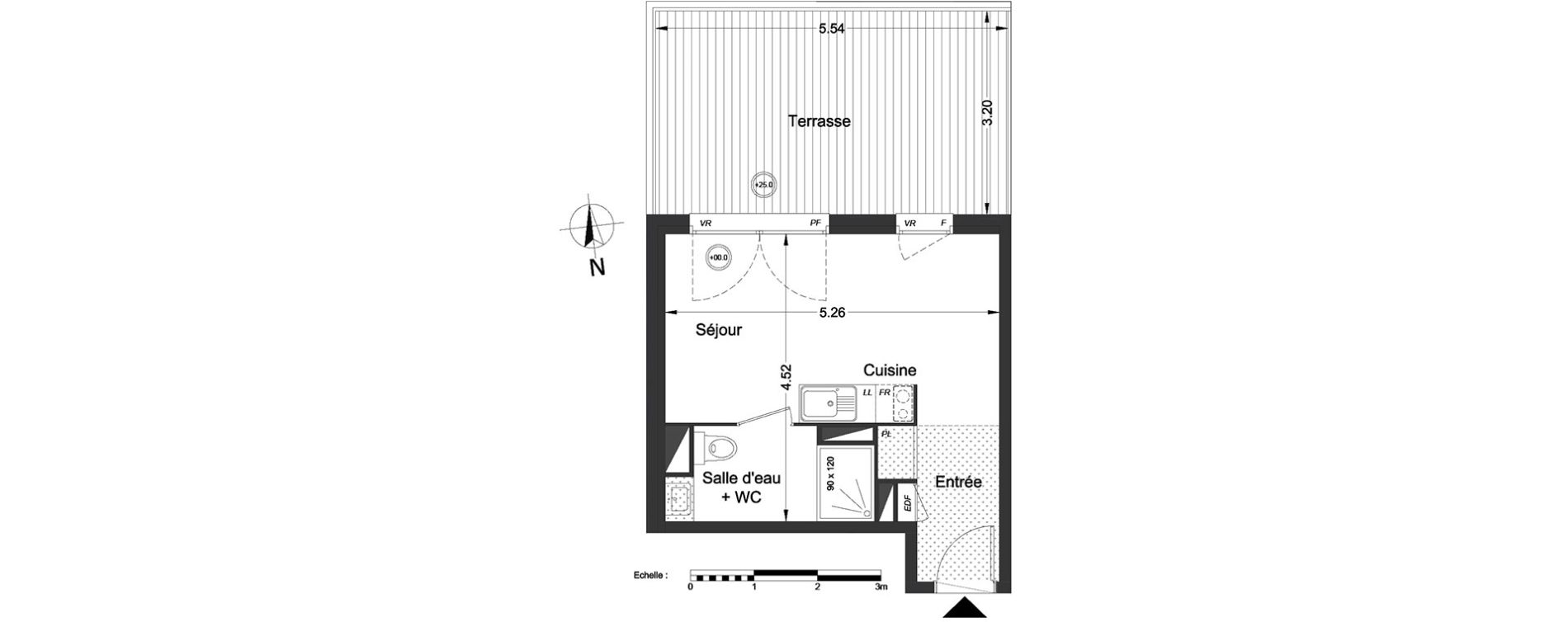 Appartement T1 de 23,70 m2 &agrave; Lormont Centre