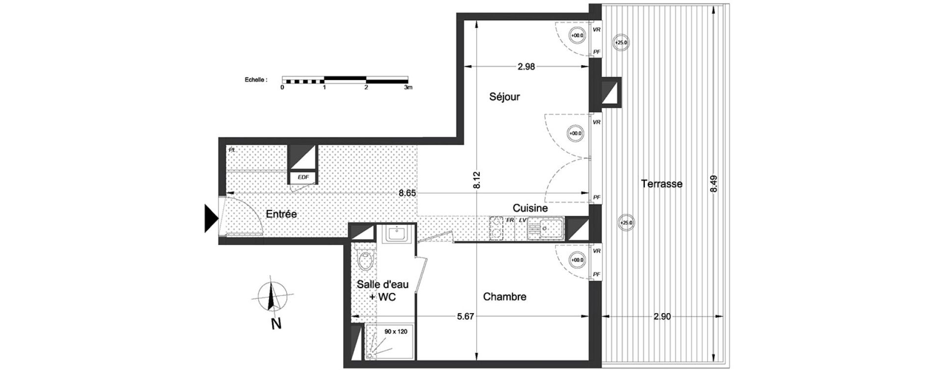 Appartement T2 de 42,60 m2 &agrave; Lormont Centre