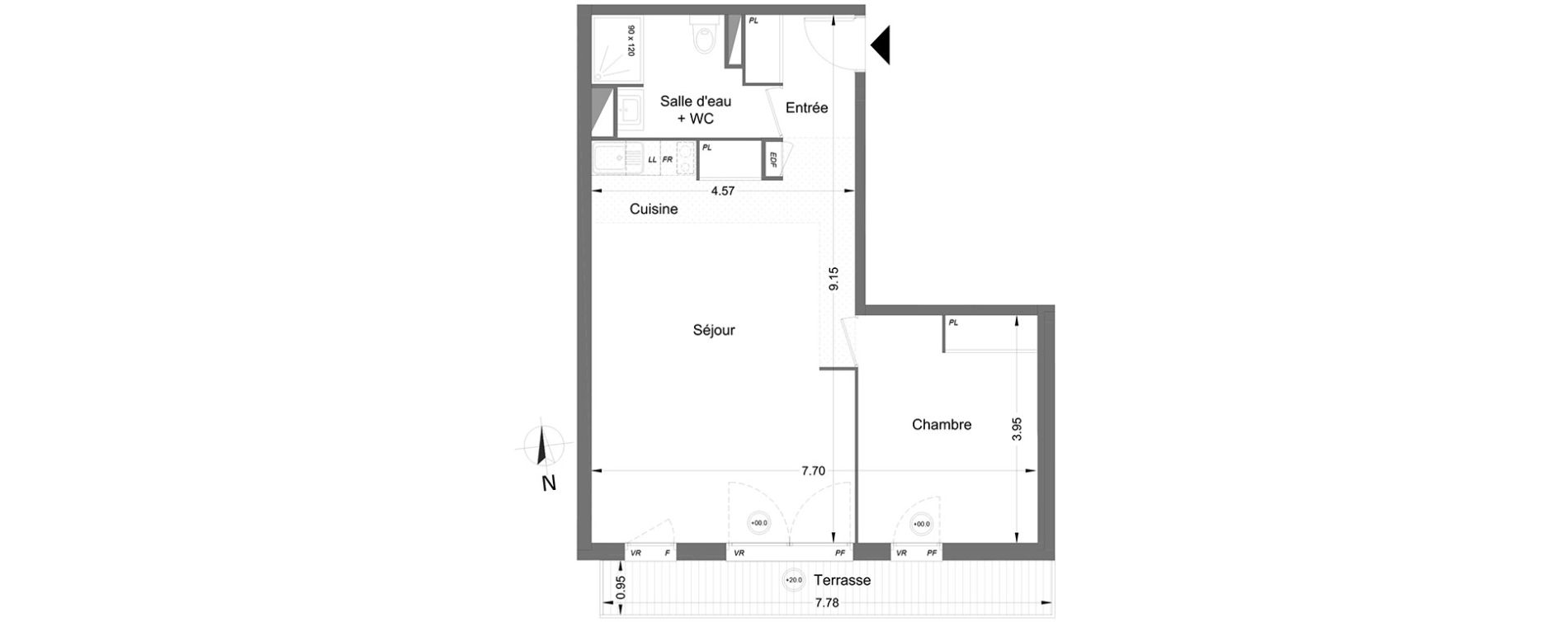 Appartement T2 de 52,70 m2 &agrave; Lormont Centre