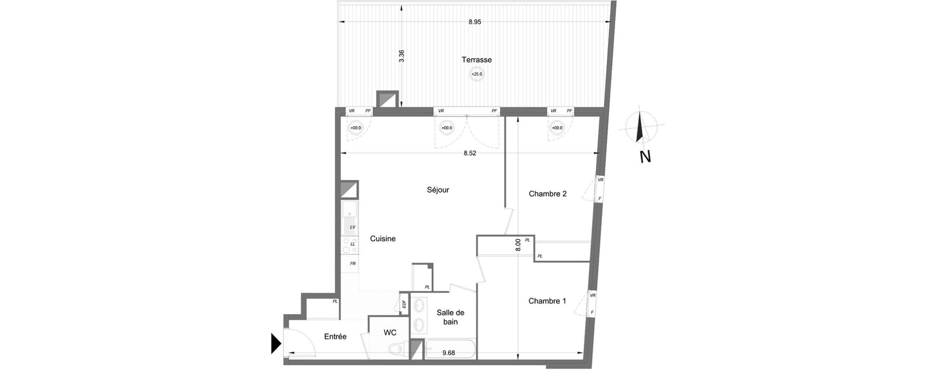 Appartement T3 de 66,80 m2 &agrave; Lormont Centre