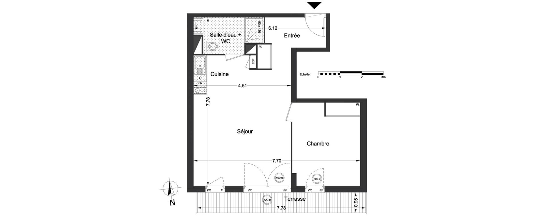 Appartement T2 de 48,10 m2 &agrave; Lormont Centre