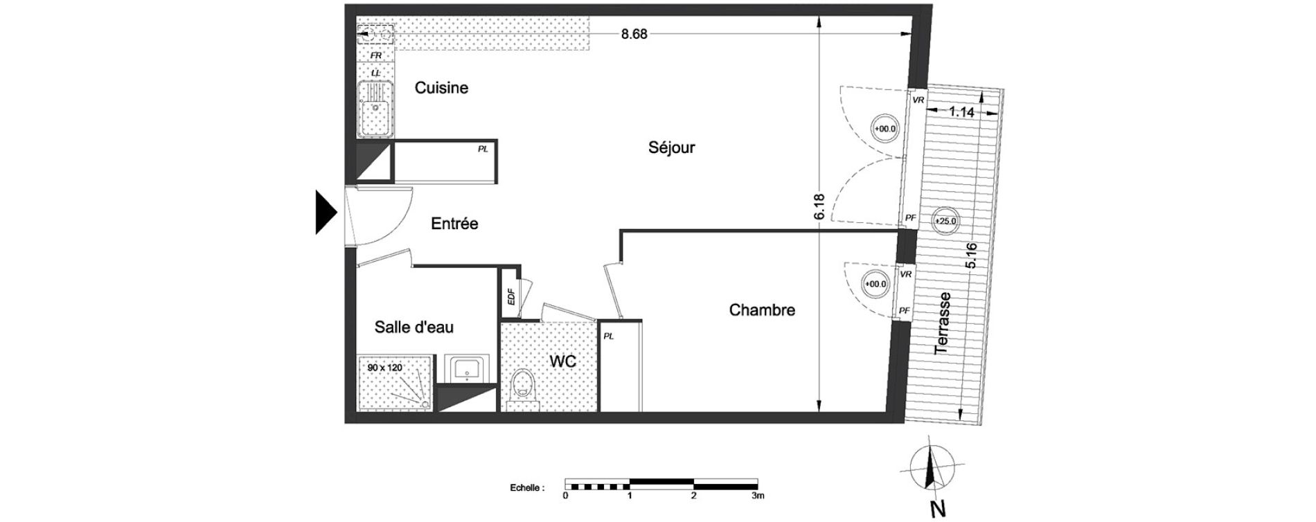 Appartement T2 de 50,50 m2 &agrave; Lormont Centre