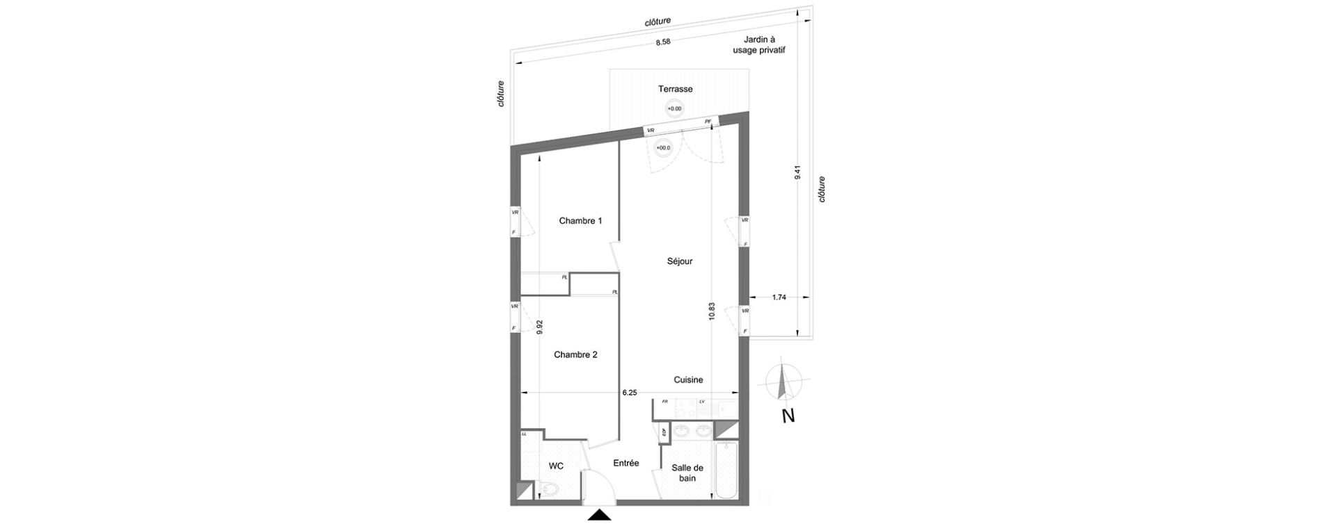 Appartement T3 de 63,00 m2 &agrave; Lormont Centre