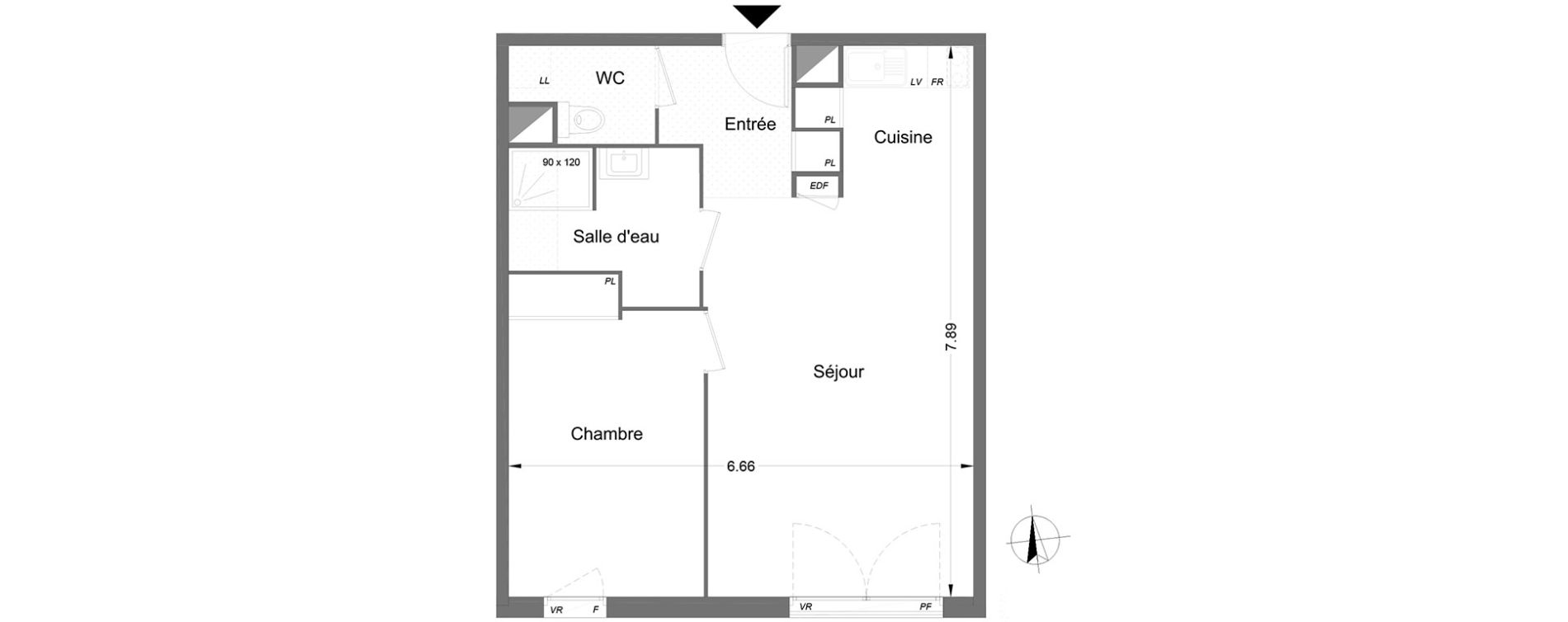 Appartement T2 de 50,60 m2 &agrave; Lormont Centre