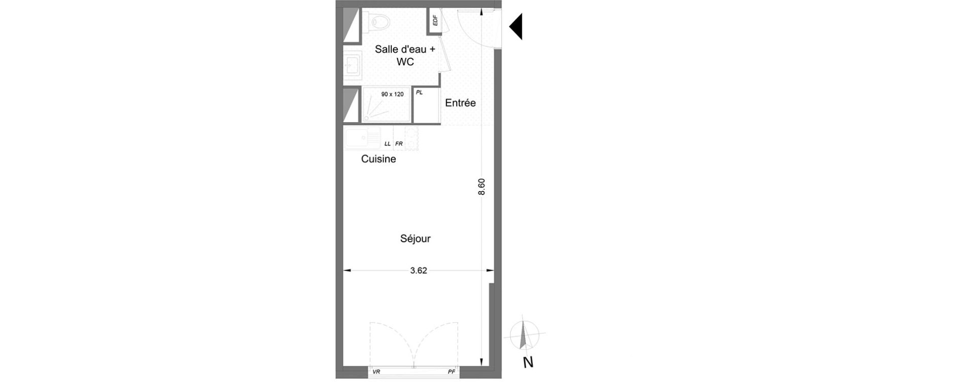 Appartement T1 de 29,80 m2 &agrave; Lormont Centre