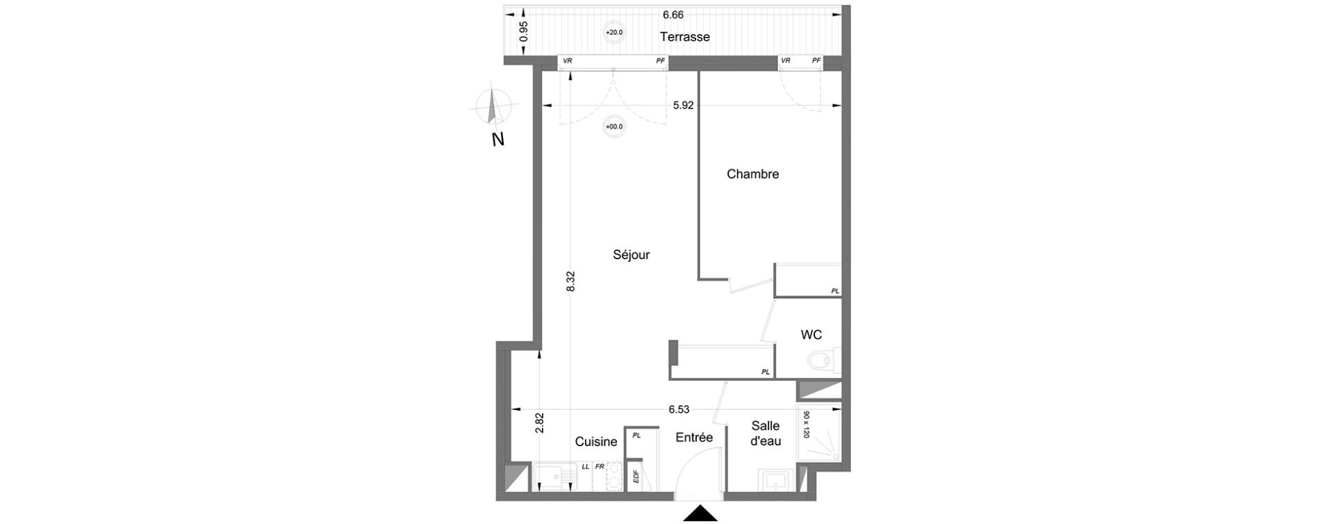 Appartement T2 de 48,70 m2 &agrave; Lormont Centre