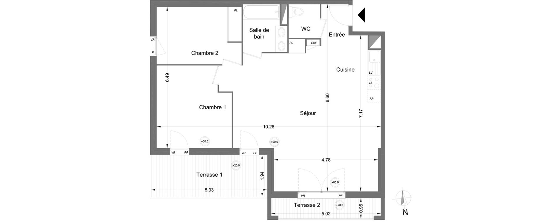Appartement T3 de 73,10 m2 &agrave; Lormont Centre