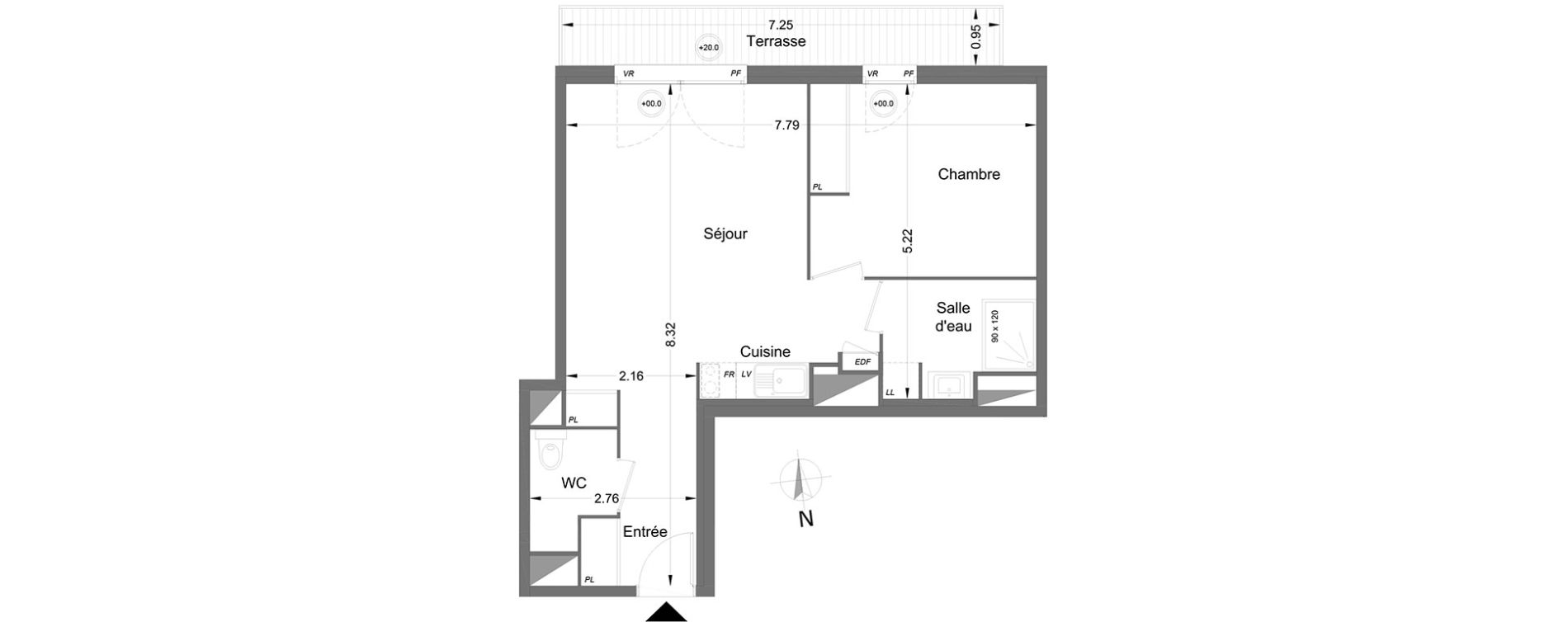 Appartement T2 de 46,40 m2 &agrave; Lormont Centre