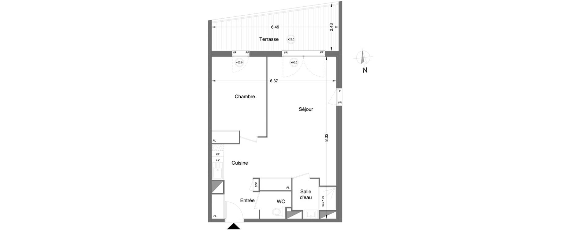 Appartement T2 de 50,80 m2 &agrave; Lormont Centre