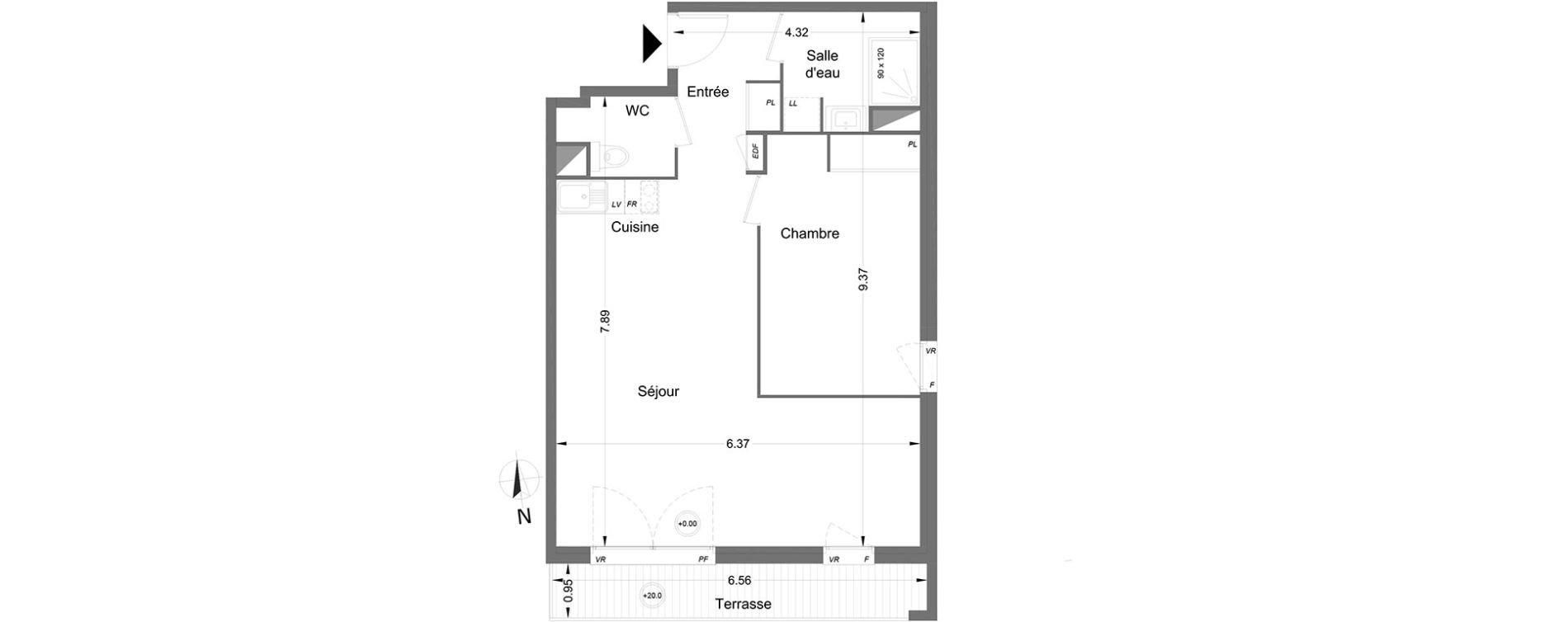 Appartement T2 de 54,50 m2 &agrave; Lormont Centre